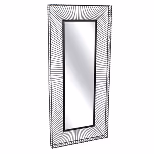 Lustro w ramie z drucików TOYJ19-646 55x120 cm - czarny