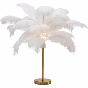 Lampa stołowa FEATHER PALM - biały/złoty