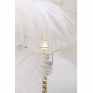 Lampa stołowa FEATHER PALM - biały/złoty