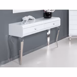 Toaletka szklana glamour JSF478 120x41x78 cm - biały