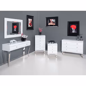 Toaletka szklana glamour JSF478 120x41x78 cm - biały