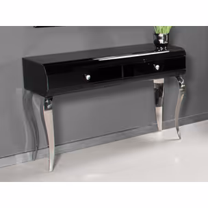 Toaletka szklana glamour JSF478 120x41x78 cm - czarny