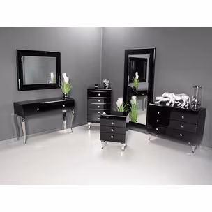 Toaletka szklana glamour JSF478 120x41x78 cm - czarny