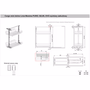 MAXIMA PURO Cargo mini dolne 400 L-480 metal/drewno czarny mat/dąb