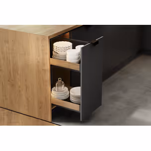 MAXIMA PURO Cargo mini dolne 400 L-480 metal/drewno czarny mat/dąb