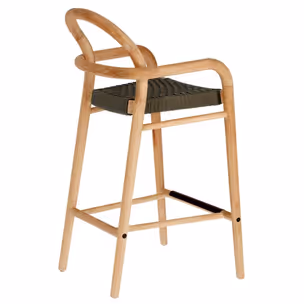 Hoker drewniany SHERYL 69 cm - naturalny/zielony