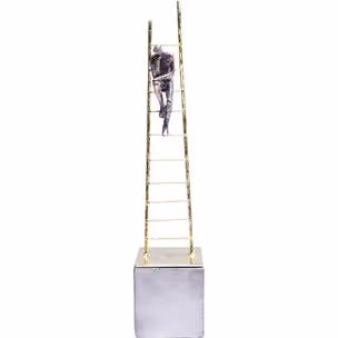 Figurka dekoracyjna ELEMENTS CLIMBING MAN - złoty/szary