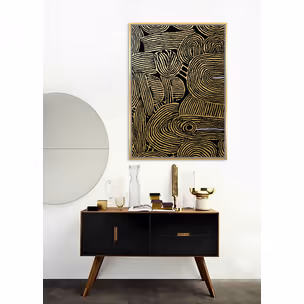 Obraz abstrakcja TOIR22762 82x122 cm - złoto-czarny