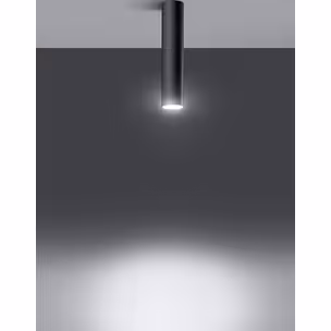 Spot metalowy czarny tuba Ø8x30 cm