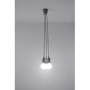 Lampa wisząca 3-punktowa szara 25x20 cm