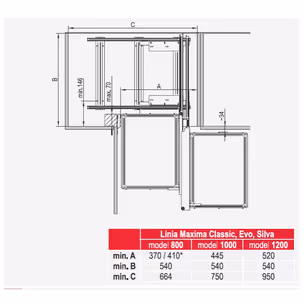 MAXIMA CLASSIC Corner Comfort 1200 prawy metal lakier grafit