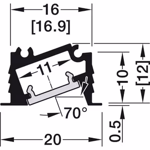 Profil wpuszczany LOOX5 1106 do taśm LED 5 mm - aluminium/biały / dł. 300 cm