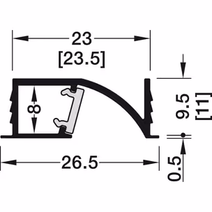 Profil wpuszczany LOOX5 1107 do taśm LED 5 mm - aluminium/biały / gł. 23.5 mm / dł. 300 cm