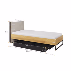 Łóżko TEEN FLEX TF-16 90x200 - hikora naturalna/silk flou