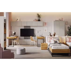 Łóżko TEEN FLEX TF-16 90x200 - hikora naturalna/silk flou