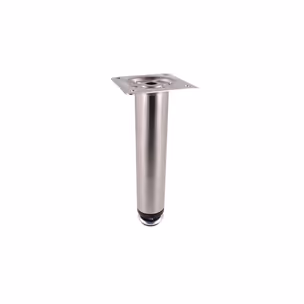 Nóżka okrągła D-737 z regulacją - stal szczotkowana / wys. 15 cm