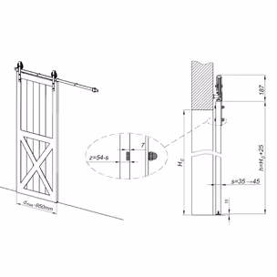 Zestaw DESIGN LINE Izyda IZ20 do 1 drzwi / dł. 190 cm / 100 kg / PROMOCJA