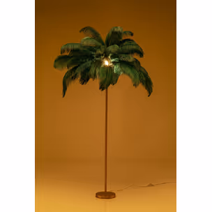 Lampa podłogowa FEATHER PALM - zielony/złoty