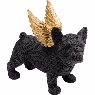 Figurka dekoracyjna ANGEL PUPPY 25 - czarny/złoty