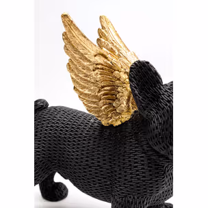 Figurka dekoracyjna ANGEL PUPPY 25 - czarny/złoty