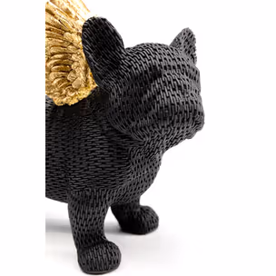Figurka dekoracyjna ANGEL PUPPY 25 - czarny/złoty