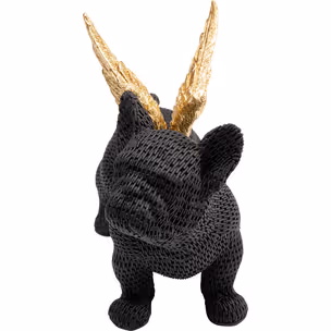 Figurka dekoracyjna ANGEL PUPPY 25 - czarny/złoty