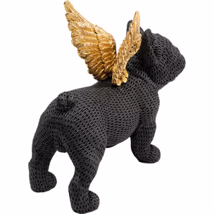 Figurka dekoracyjna ANGEL PUPPY 25 - czarny/złoty
