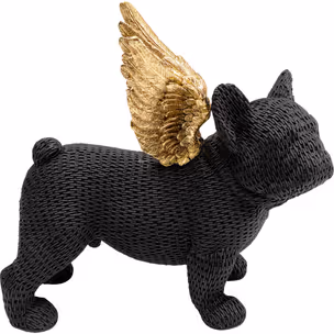 Figurka dekoracyjna ANGEL PUPPY 25 - czarny/złoty
