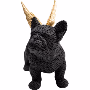 Figurka dekoracyjna ANGEL PUPPY 25 - czarny/złoty