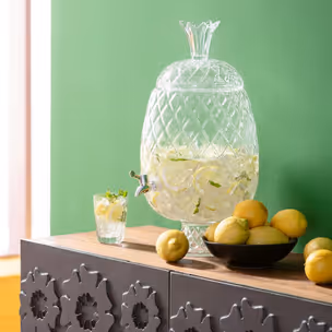 Słoik do napojów z kranikiem PINEAPPLE - transparentny