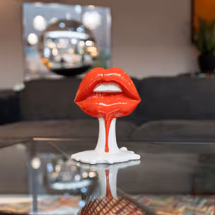 Figurka dekoracyjna HOT LIPS - czerwony/biały