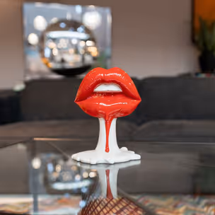 Figurka dekoracyjna HOT LIPS - czerwony/biały