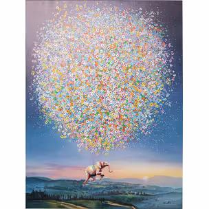 Obraz FLYING ELEPHANT AT NIGHT 120x160