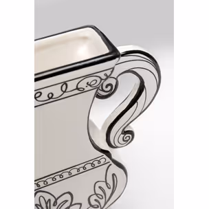 Wazon ceramiczny FAVOLA 24 - biały/czarny