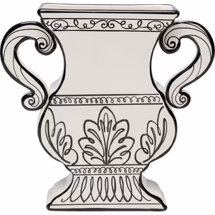 Wazon ceramiczny FAVOLA 24 - biały/czarny