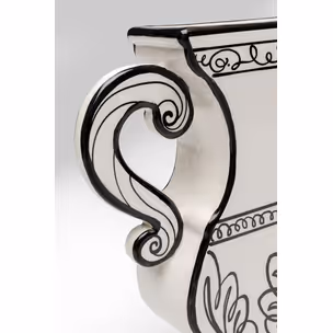 Wazon ceramiczny FAVOLA 24 - biały/czarny