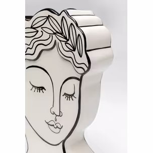 Wazon ceramiczny FAVOLA LADY 26 - biały/czarny