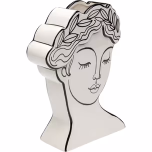 Wazon ceramiczny FAVOLA LADY 26 - biały/czarny