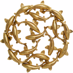 Dekoracja ścienna SCHOOL OF KOI GOLD 102 - złoty
