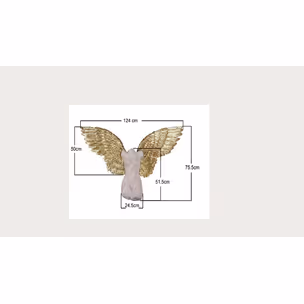 Dekoracja ścienna GUARDIAN ANGEL MALE 124x71 - beżowy/złoty