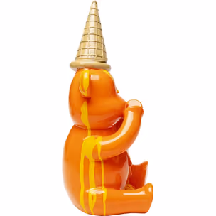 Figurka dekoracyjna SITTING GELATO BEAR 37 - pomarańczowy