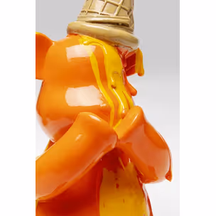 Figurka dekoracyjna SITTING GELATO BEAR 37 - pomarańczowy