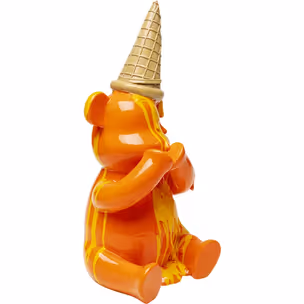 Figurka dekoracyjna SITTING GELATO BEAR 37 - pomarańczowy