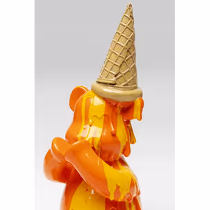 Figurka dekoracyjna SITTING GELATO BEAR 37 - pomarańczowy