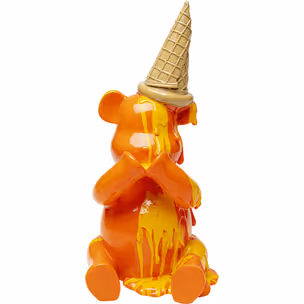 Figurka dekoracyjna SITTING GELATO BEAR 37 - pomarańczowy