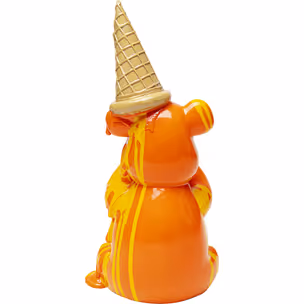 Figurka dekoracyjna SITTING GELATO BEAR 37 - pomarańczowy