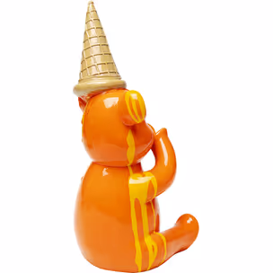 Figurka dekoracyjna SITTING GELATO BEAR 37 - pomarańczowy