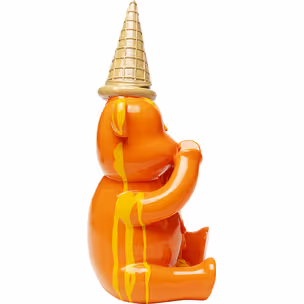 Figurka dekoracyjna SITTING GELATO BEAR 37 - pomarańczowy