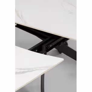 Stół rozkładany TWIST 120-180x90 - biały/czarny