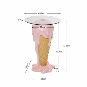 Stolik pomocniczy ICECREAM 48 - różowy/beżowy